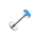 PIERCINGOVÁ náušnica Silver Labret modrý opál Titanium LOBE Helix 1,2/6/4