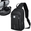 Malý pánsky batoh na jedno rameno Crossbody taška Waterproof Black USB