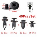 Black Style 40 kusov Lastic Car Push Retainer telo