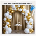 BALÓNOVÁ GIRLANDA BALÓNY BIELOZLATÉ SÚPRAVA BALÓNOV SVADBA SVADOBNÉ NARODENINY