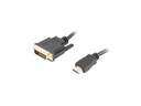 Lanberg HDMI(M) - DVI-D(M)(24+1) adaptérový kábel 1,8m Dual Link pozlátené kontakty