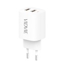 VIDVIE PLE250C 2,4A 2xUSB nástenná nabíjačka + kábel typu C (biely)