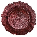 Moderný ošúchaný glam červený okrúhly tanier