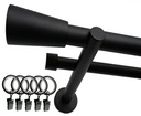 Dvojitá záclonová tyč BLACK LOFT Fi25+19/120cm žabky