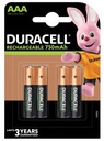 Nabíjacie batérie DURACELL 750mAh R3 AAA 4 ks