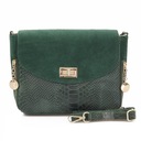 Semišová crossbody kabelka, hadia koža, C. GREEN