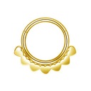 Zlaté kruhové náušnice Septum Daith so srdiečkami 1,2/8