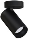 Čierne bodové stropné svietidlo s pohyblivým dekoratívnym čiernym tienidlom, GU10