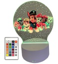 3D LED PAW PATROL nočná lampa 16 farieb REMOTE