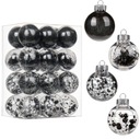 Nerozbitné ozdoby na vianočný stromček 6cm 24v1 set - čierna