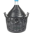 Dymion balónový sklenený demižón na víno 20L dáma v plastovom košíku