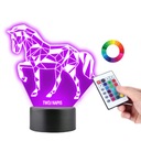 Nočná lampa LED socha Jazda na koni Váš nápis + diaľkové ovládanie