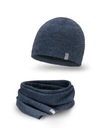Pánsky set HAT+SCARW tmavomodrá melange PAMAMI PL
