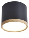 LED drevené bodové stropné svietidlo, čierne, okrúhle, neutrálne Candellux