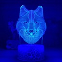 3D LED NOČNÁ LAMPA WOLF WOLF LAMPA 16 FARIEB + DIAĽK