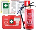 Súprava bezpečnosti a ochrany zdravia pri práci pre firmy: lekárnička BD2, hasiaci prístroj 4 kg, značky