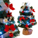 Umelý vianočný stromček, malý, ako skutočný, 45 cm, ozdobený LED svetielkami