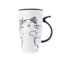 Elegantný keramický hrnček s vrchnákom CAT 500ml KB10 WZ2