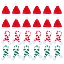 24 ks Miniatúrne viečka na fľaše so šatkami Santa Hat