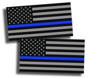 2x vlajka americkej polície modrá čiara 2 po