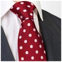 100% SILK bodkovaná hodvábna kravata, bordová kj211