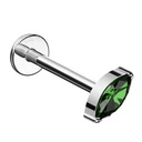 Labret s krištáľovou slzou - zelená niť 1,2/8