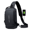 Crossbody batoh na 1 rameno, čierny, s kombinačným zámkom