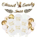 BALÓNY ozdoby na krst banner anjel MENO