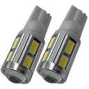 w5w LED T10 w16w 10 x 5730SMD 12v 24v biela 2 KS