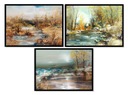 OBRAZOVÉ PLAGÁTY V RÁME 33x43cm Triptych Krajina P1776
