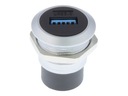 DOSKOVÁ ZÁSUVKA USB 3.0 A-A, STRIEBORNÝ PANEL