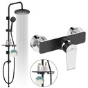 Dažďová sprcha 25cm sprchový set + BATÉRIA čierna