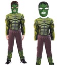 HULK SUPERHERO MUSCLE DRESS + MASKA KOSTÝM veľkosť M 110-116