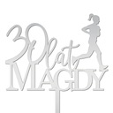 CAKE TOPPER, NÁVOD NA BEHNUTIE RUN WOMAN, STRIEBORNÁ