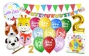 Balónová súprava ZVIERATKA k druhým narodeninám 2-ročného dieťaťa.Dekorácia fóliovým balónom