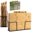 DOSKA NA KRAJENIE SET 4 DOSKY Súprava BAMBOO BOARD oceľový stojan