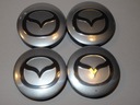 4x krytky emblémov pre MAZDA 56mm strieborné ráfiky