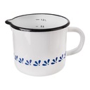 Retro smaltovaný hrniec s odmerkou, 12 cm, 1,2L