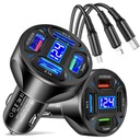 RÝCHLA NABÍJAČKA DO AUTO 4x USB QC 66W + 3V1 USB C LIGHTING MICRO KÁBEL