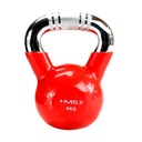 KETTLEBELL Činka kettlebell GUMOVÁ CHROMOVÁ 6KG HMS