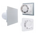 KÚPEĽŇOVÝ VENTILÁTOR FI100mm BIELE SKLO SNÍMAČ VLHKOSTI A ČASOVAČ