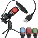 Herný mikrofón USB Studio RGB pre počítač