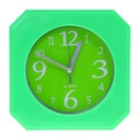 Zelené nástenné hodiny, ľahko čitateľné