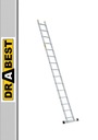 Profesionálny hliníkový rebrík, 15 schodov, DRABEST + HÁK