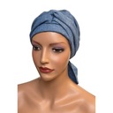 Dámska ľanová šatka Lara jeans, vzdušný turban, aj po chemoterapii