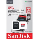 Sandisk Ultra Android pamäťová karta microSDXC 64GB 140MB/s A1 Cl.10 UHS-I +