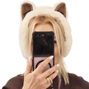 ZIMNÉ NÁUŠNICE, TEPLÉ KOŽUŠINKO, Soft FOX ECRU
