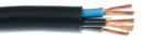 Pružný čierny prúdový kábel OWY 5x4 lankový - 25m