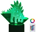 3D LED Dinosaur Nočná lampa Stegosaurus Gravírované meno