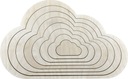 DREVENÝ CLOUD MACRAME PRSTEŇ 7 KS DREVENÝ